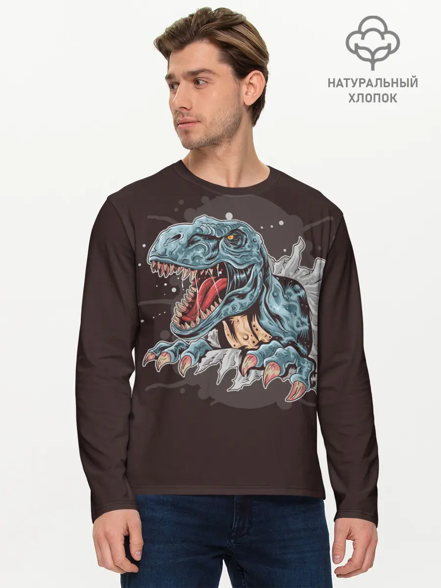 Мужской лонгслив базовый / T-Rex (P007_P004ooo1939333, P004ooo1939333)