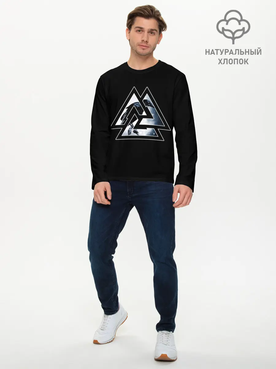 Мужской лонгслив базовый / Викинги (P007_P004ooo1940491, P004ooo1940491)
