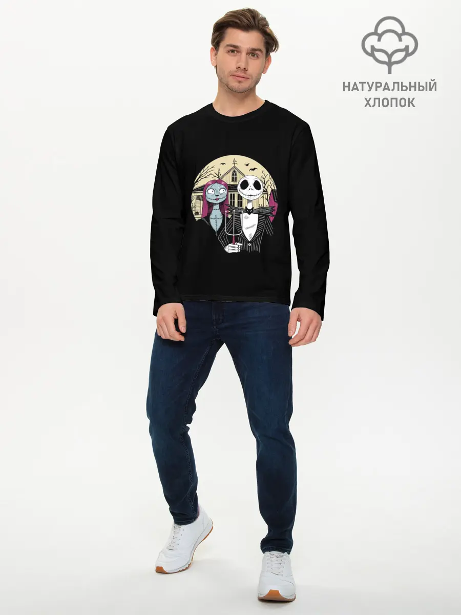 Мужской лонгслив базовый / The Nightmare Before Christmas (P007_P004ooo1943935, P004ooo1943935)