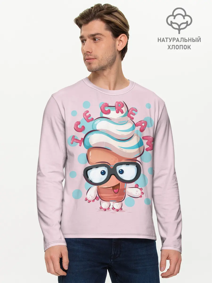Мужской лонгслив базовый / ICE CREAM (P007_P004ooo1944327, P004ooo1944327)