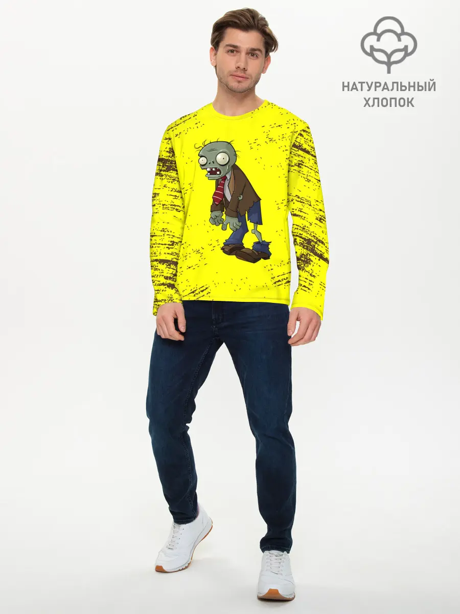 Мужской лонгслив базовый / Plants vs. Zombies (P007_P004ooo1942715, P004ooo1942715)