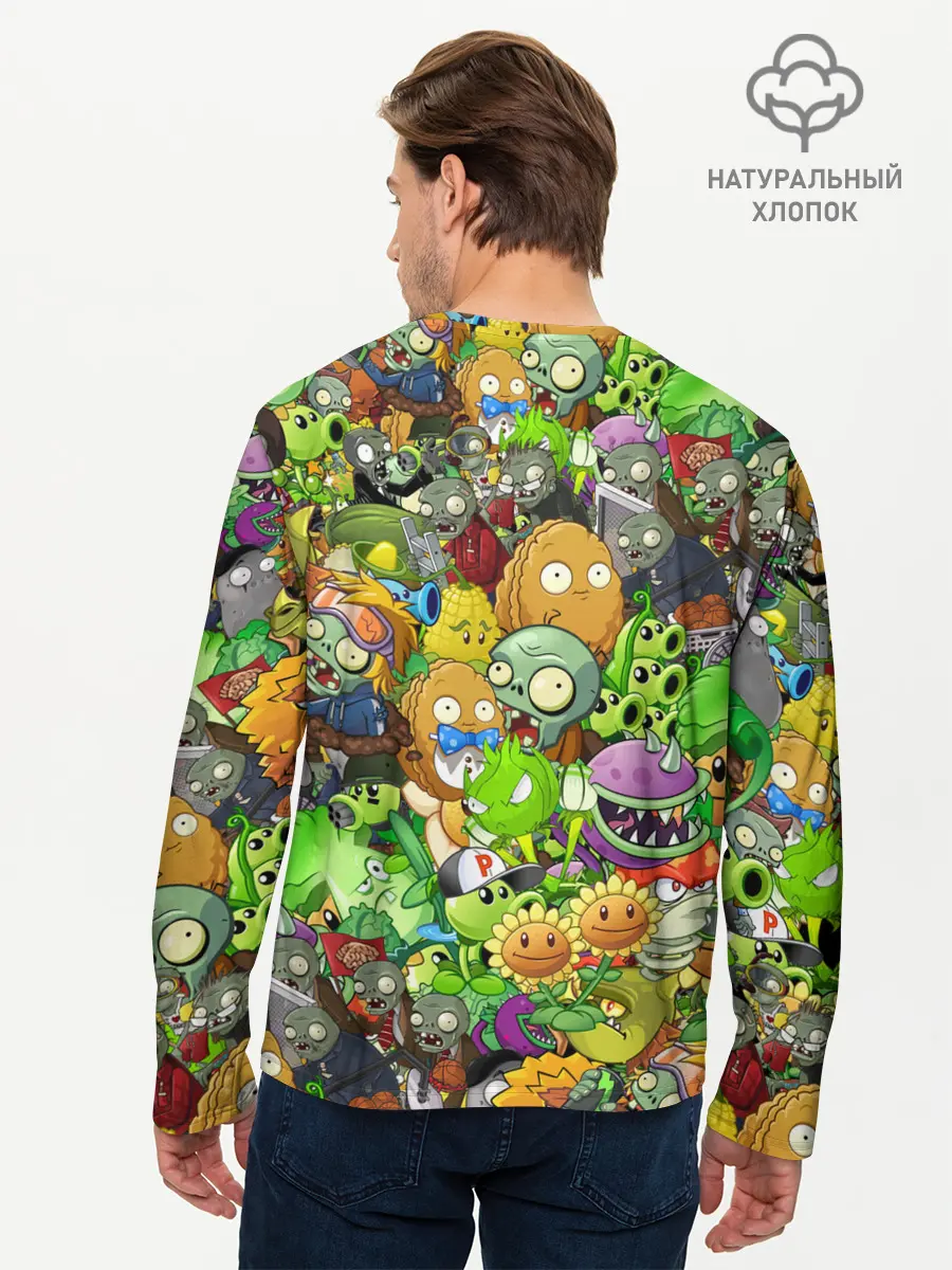 Мужской лонгслив базовый / PLANTS VS ZOMBIES (P007_P004ooo1942759, P004ooo1942759)