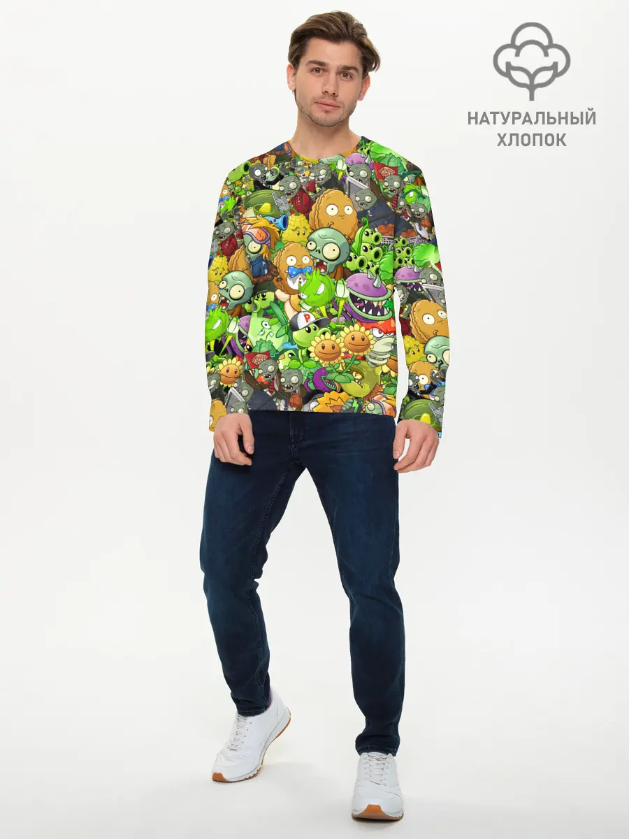Мужской лонгслив базовый / PLANTS VS ZOMBIES (P007_P004ooo1942759, P004ooo1942759)
