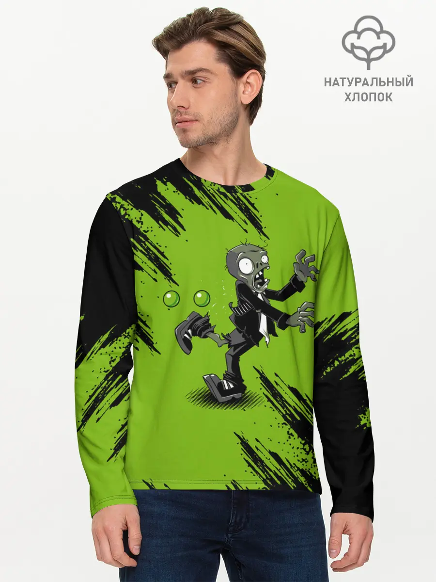 Мужской лонгслив базовый / Plants vs. Zombies (P007_P004ooo1942819, P004ooo1942819)