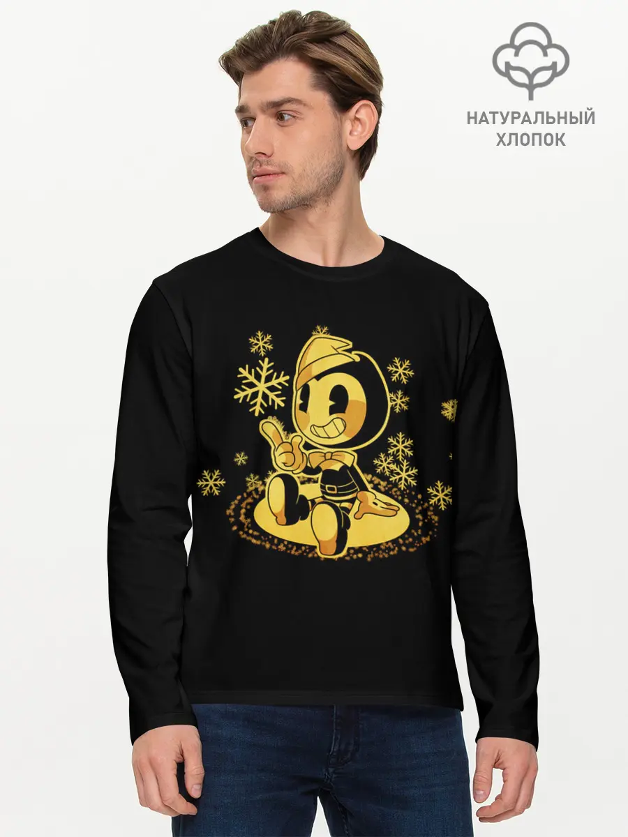 Мужской лонгслив базовый / Bendy And The Ink Machine (P007_P004ooo1947477, P004ooo1947477)