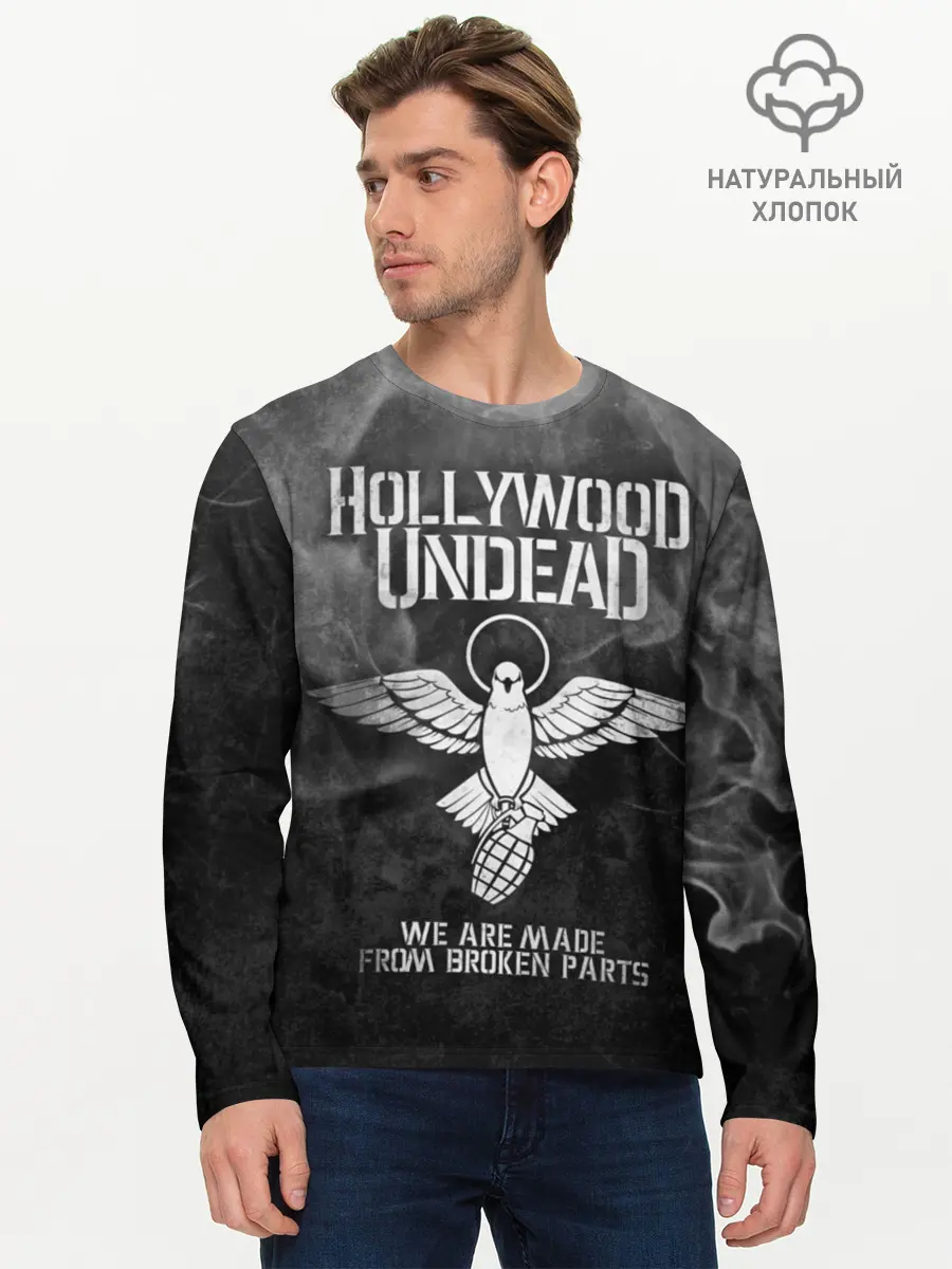 Мужской лонгслив базовый / Hollywood Undead (P007_P004ooo1945933, P004ooo1945933)
