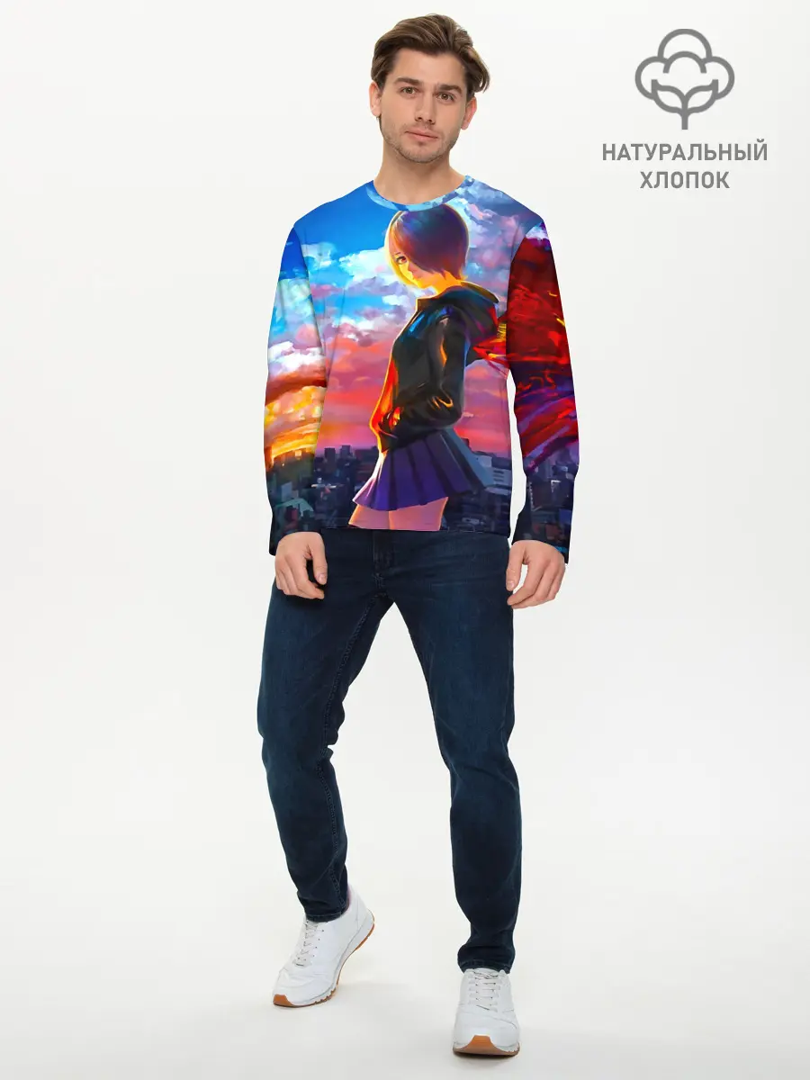 Мужской лонгслив базовый / Токийский гуль (P007_P004ooo1949173, P004ooo1949173)