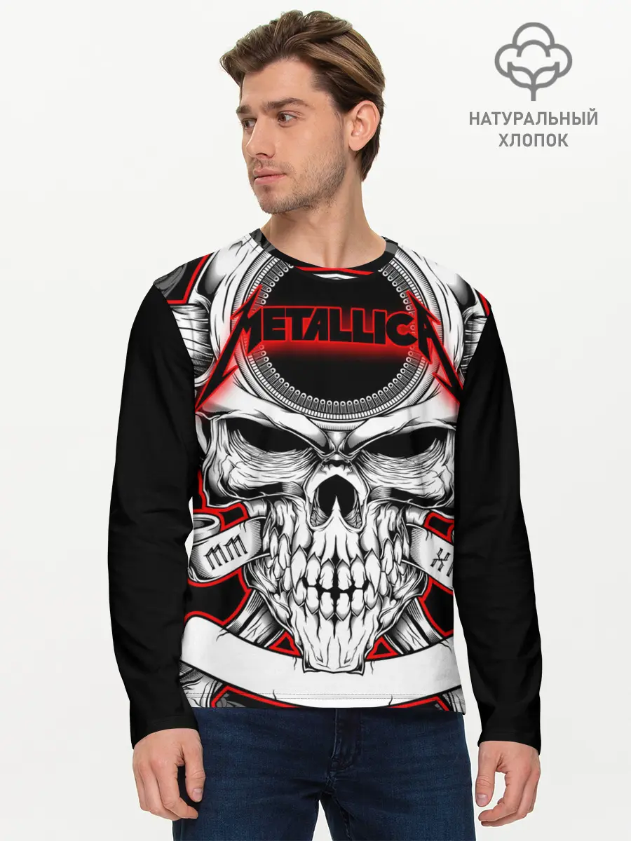 Мужской лонгслив базовый / Metallica (P007_P004ooo1949565, P004ooo1949565)