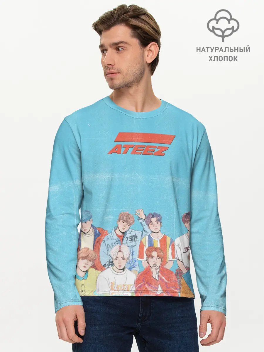 Мужской лонгслив базовый / Ateez K-pop (P007_P004ooo1949981, P004ooo1949981)
