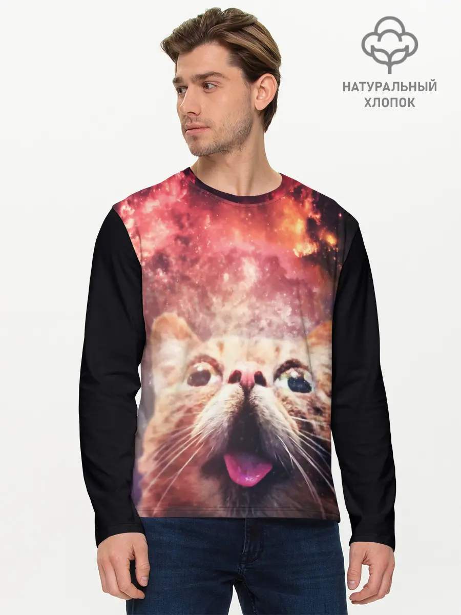 Мужской лонгслив базовый / КОТ (P007_P004ooo1952537, P004ooo1952537)