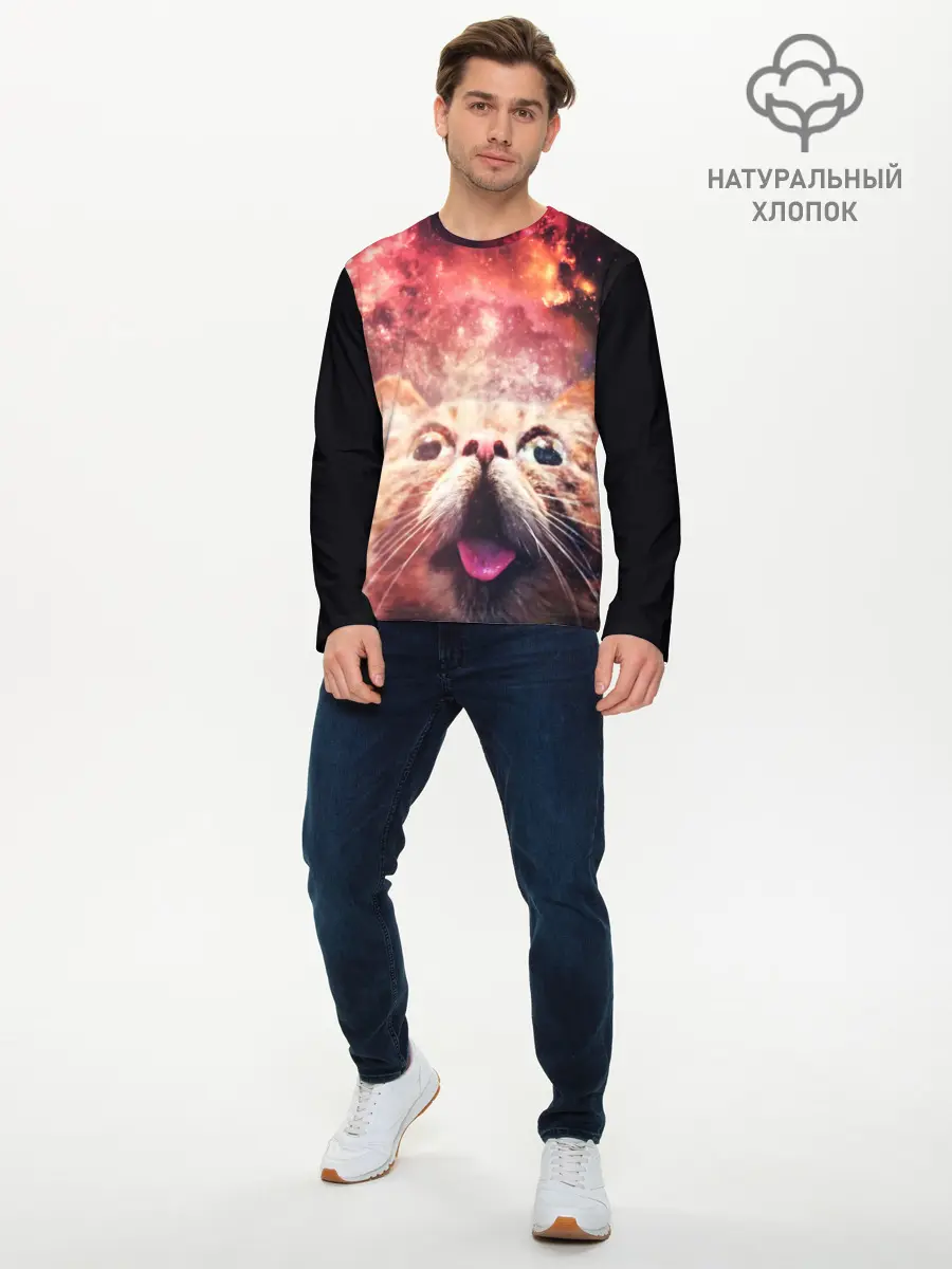 Мужской лонгслив базовый / КОТ (P007_P004ooo1952537, P004ooo1952537)