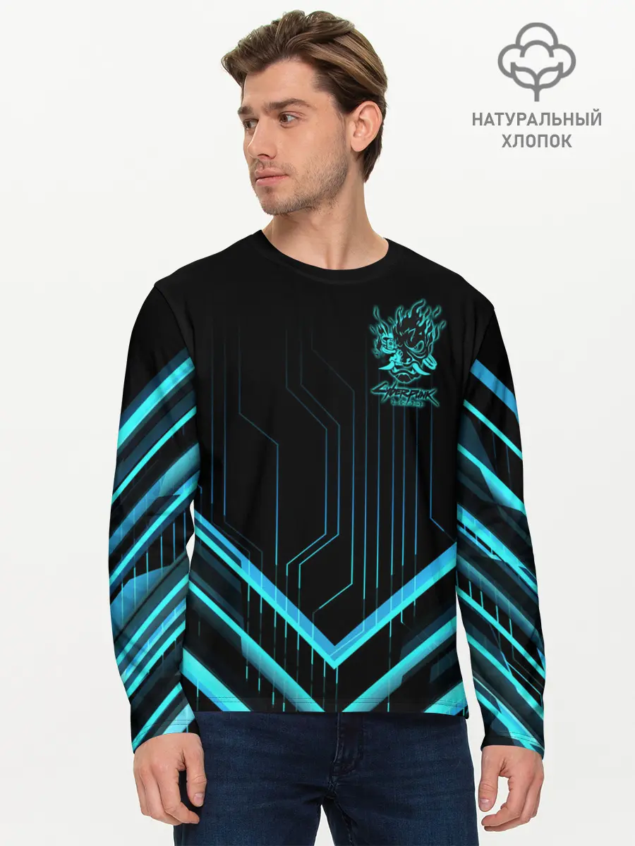 Мужской лонгслив базовый / Cyberpunk 2077 (P007_P004ooo1952607, P004ooo1952607)