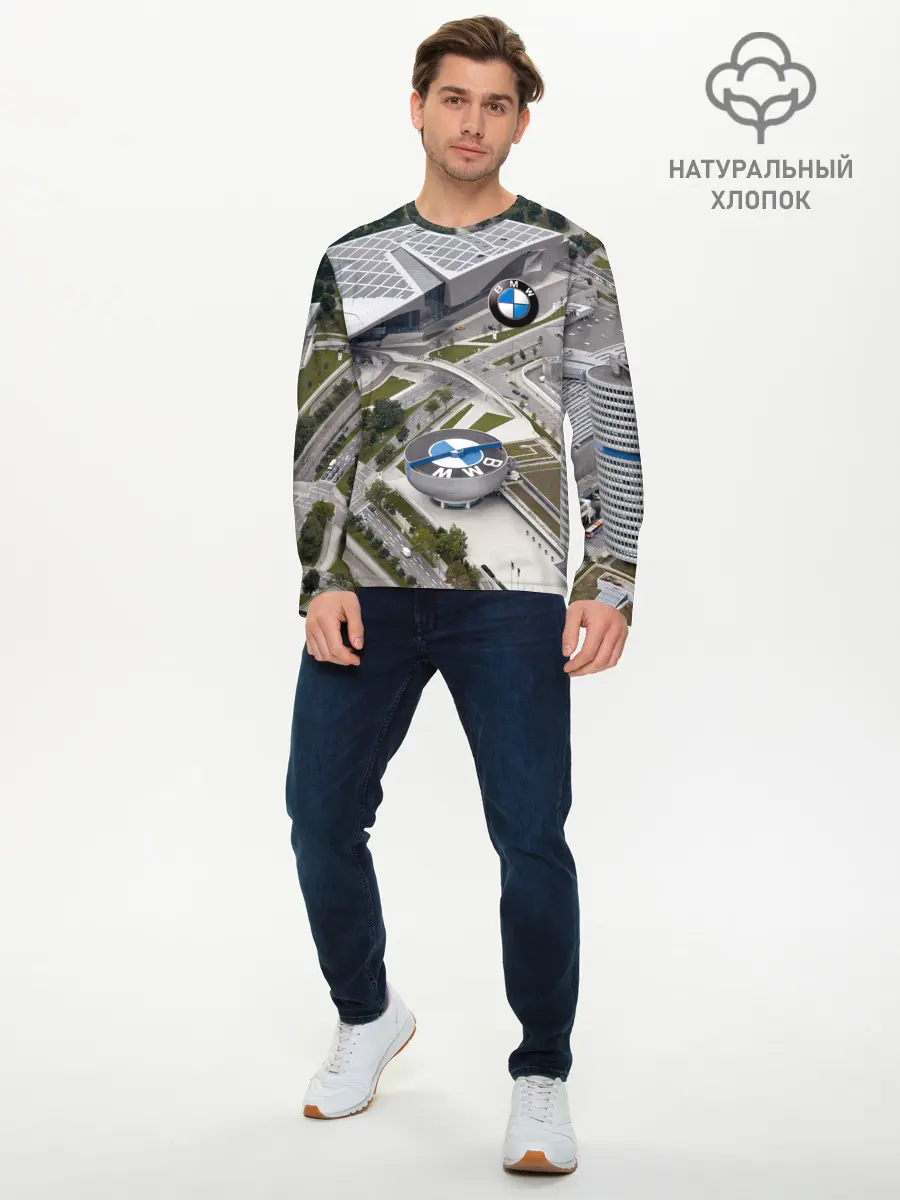 Мужской лонгслив базовый / BMW city (P007_P004ooo1952993, P004ooo1952993)