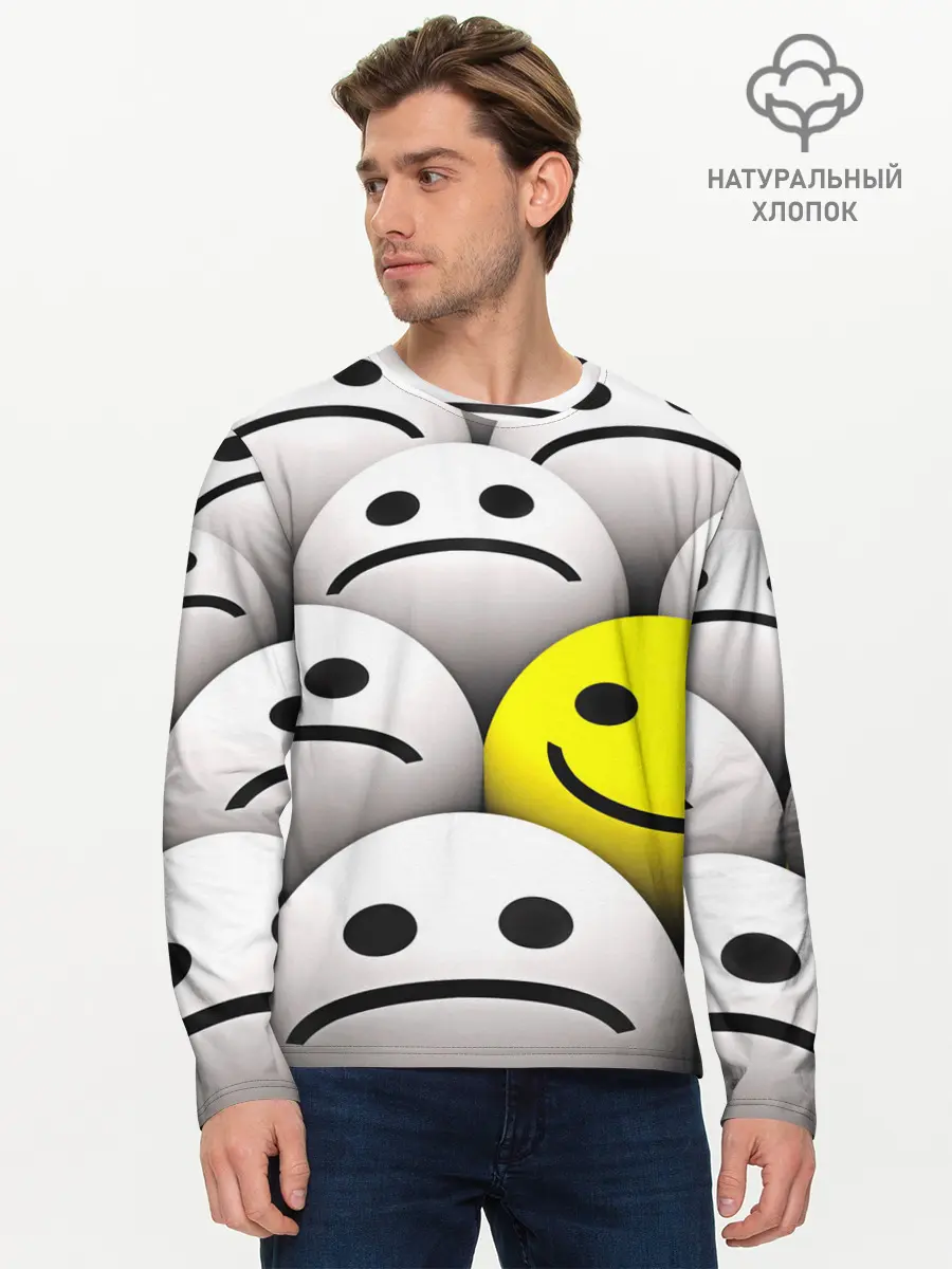 Мужской лонгслив базовый / EMOJI 2019 (P007_P004ooo1953153, P004ooo1953153)