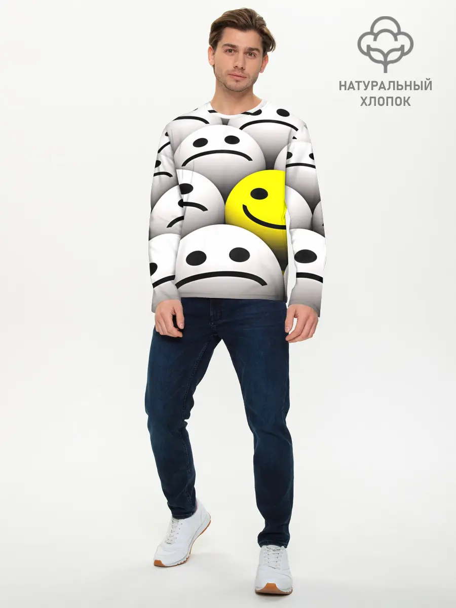 Мужской лонгслив базовый / EMOJI 2019 (P007_P004ooo1953153, P004ooo1953153)