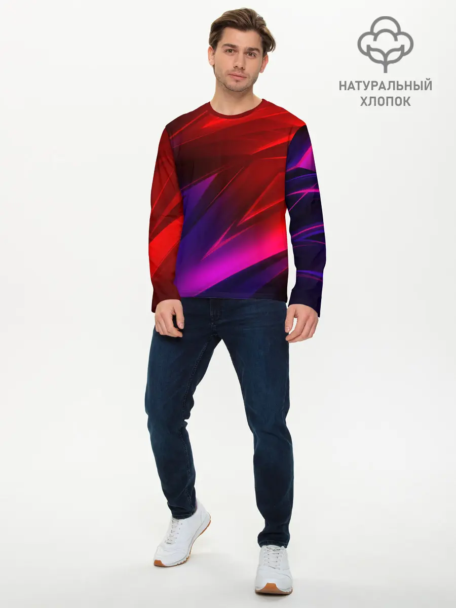 Мужской лонгслив базовый / NEON GEOMETRY STRIPES (P007_P004ooo1953337, P004ooo1953337)