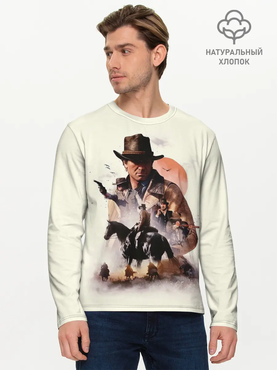 Мужской лонгслив базовый / red dead redemption 2 Art (P007_P004ooo1954589, P004ooo1954589)