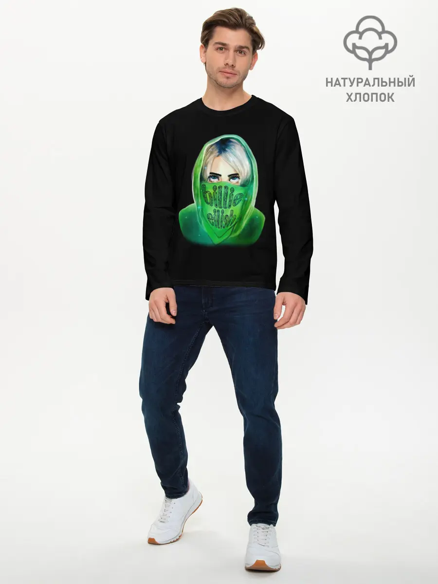Мужской лонгслив базовый / Billie Eilish (P007_P004ooo1955107, P004ooo1955107)