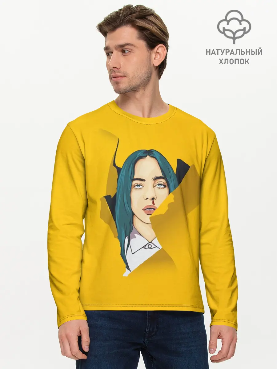 Мужской лонгслив базовый / Billie Eilish (P007_P004ooo1955129, P004ooo1955129)