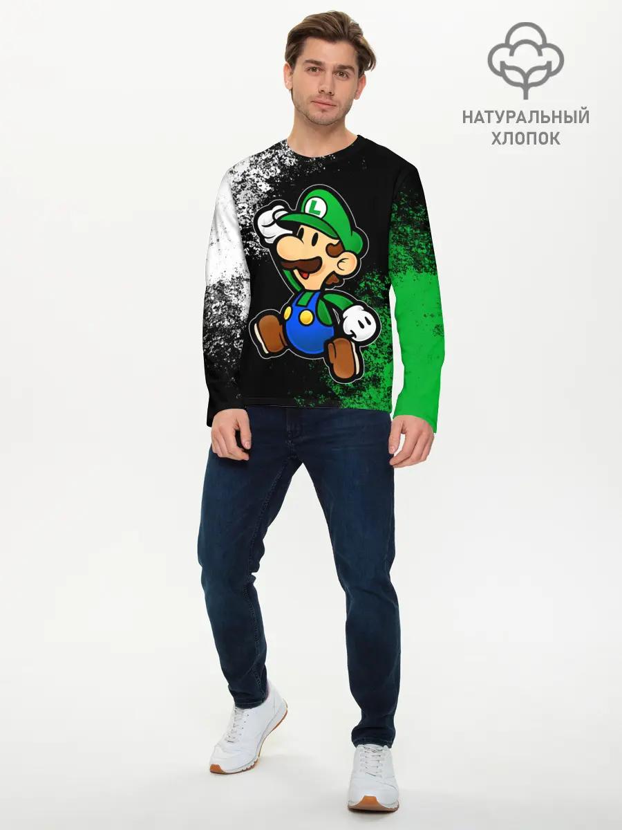 Мужской лонгслив базовый / Luigis Mansion (P007_P004ooo1957267, P004ooo1957267)