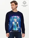 Мужской лонгслив базовый / Hatsune Miku на черном фоне (P007_P004ooo1955769, P004ooo1955769)