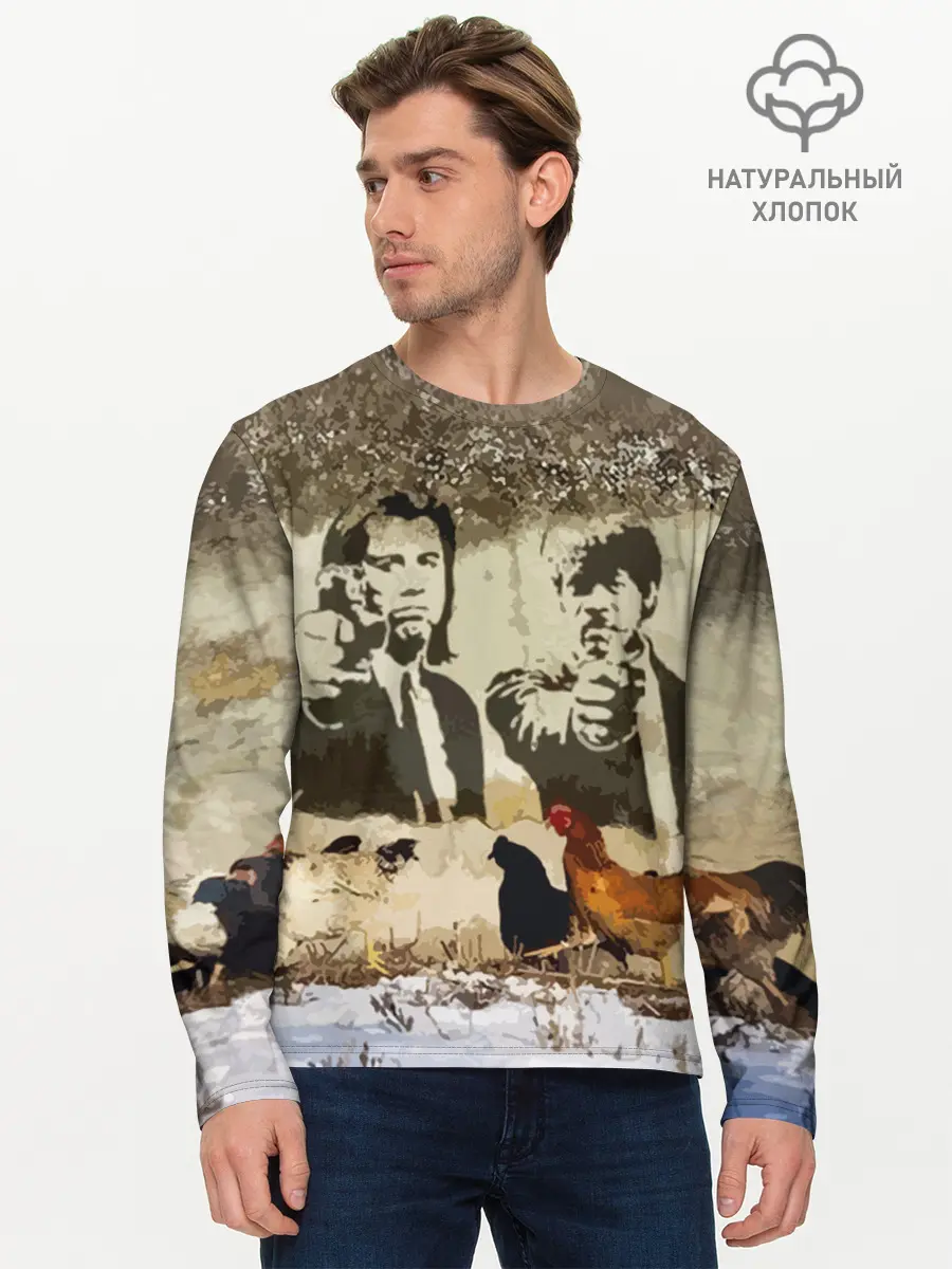Мужской лонгслив базовый / Pulp fiction in Russia (P007_P004ooo1956415, P004ooo1956415)