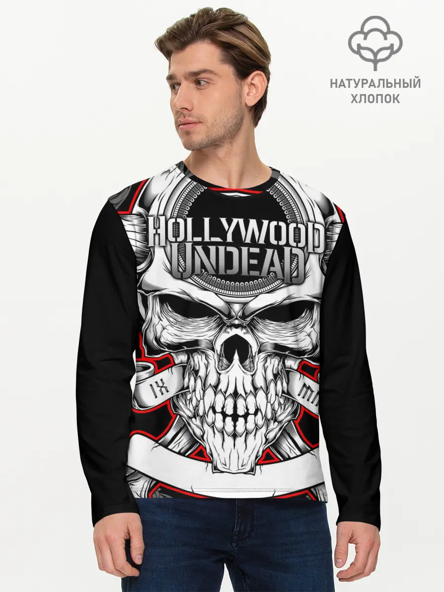 Мужской лонгслив базовый / Hollywood Undead (P007_P004ooo1958471, P004ooo1958471)