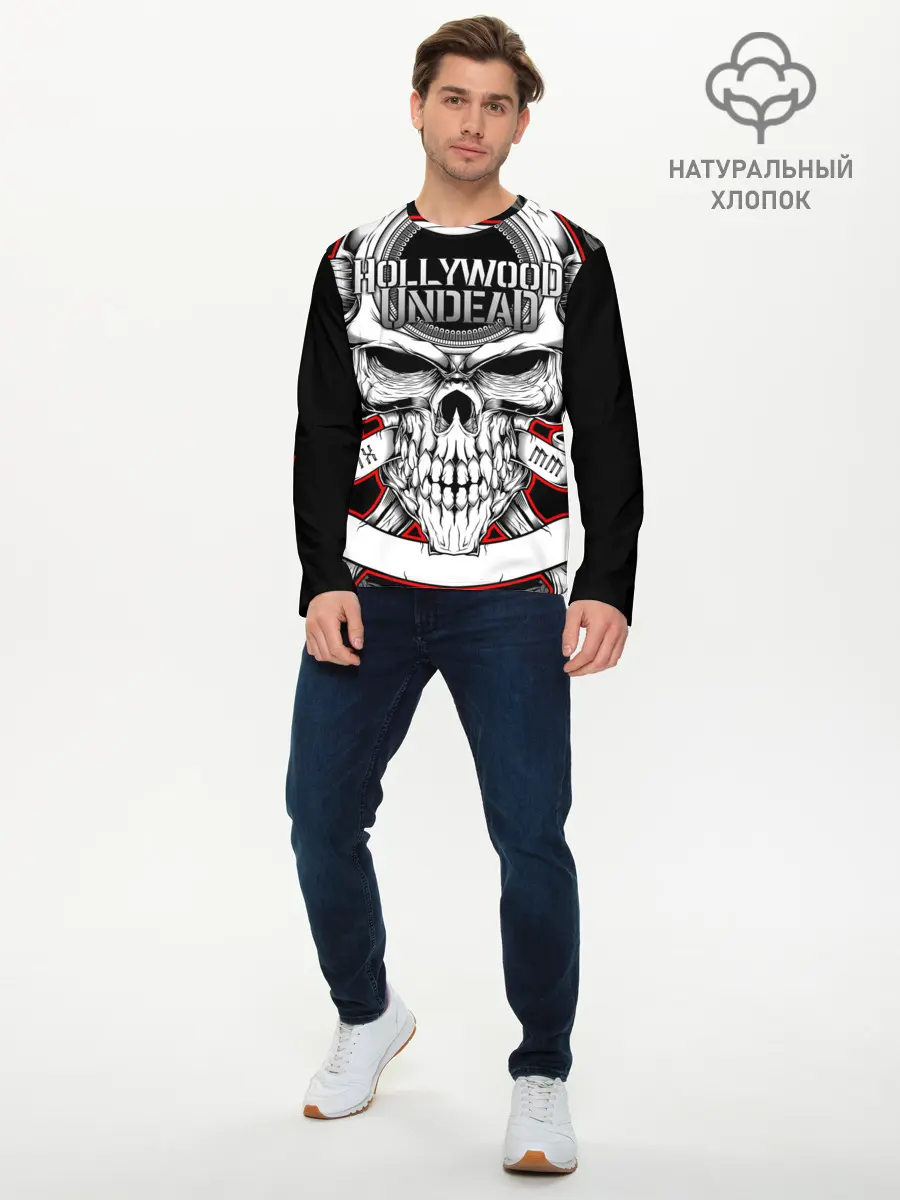 Мужской лонгслив базовый / Hollywood Undead (P007_P004ooo1958471, P004ooo1958471)