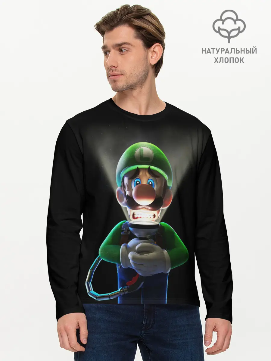 Мужской лонгслив базовый / Luigis Mansion (P007_P004ooo1957273, P004ooo1957273)