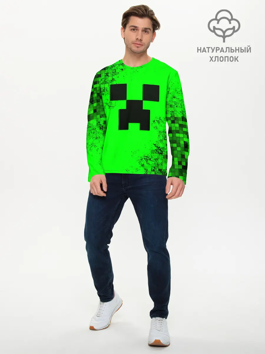 Мужской лонгслив базовый / MINECRAFT (P007_P004ooo1959929, P004ooo1959929)