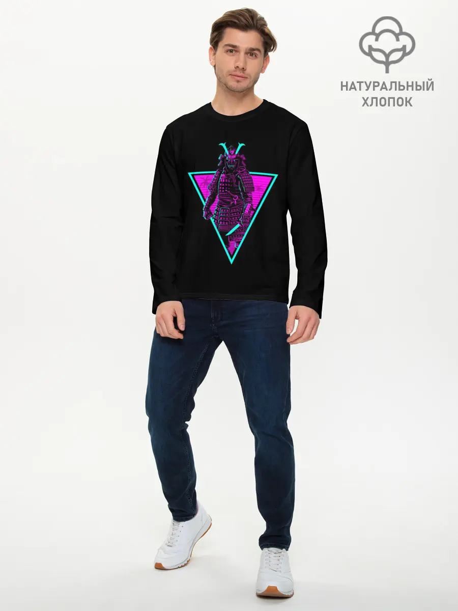 Мужской лонгслив базовый / Samurai Retro Neon (P007_P004ooo1960157, P004ooo1960157)
