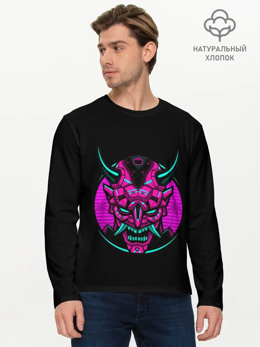 Мужской лонгслив базовый / Samurai Retro Neon (P007_P004ooo1960201, P004ooo1960201)