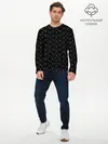 Мужской лонгслив базовый / Сэр Троглодит - Паттерн, черны (P007_P004ooo1960249, P004ooo1960249)