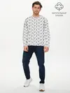 Мужской лонгслив базовый / Сэр Троглодит - Паттерн, серый (P007_P004ooo1960253, P004ooo1960253)