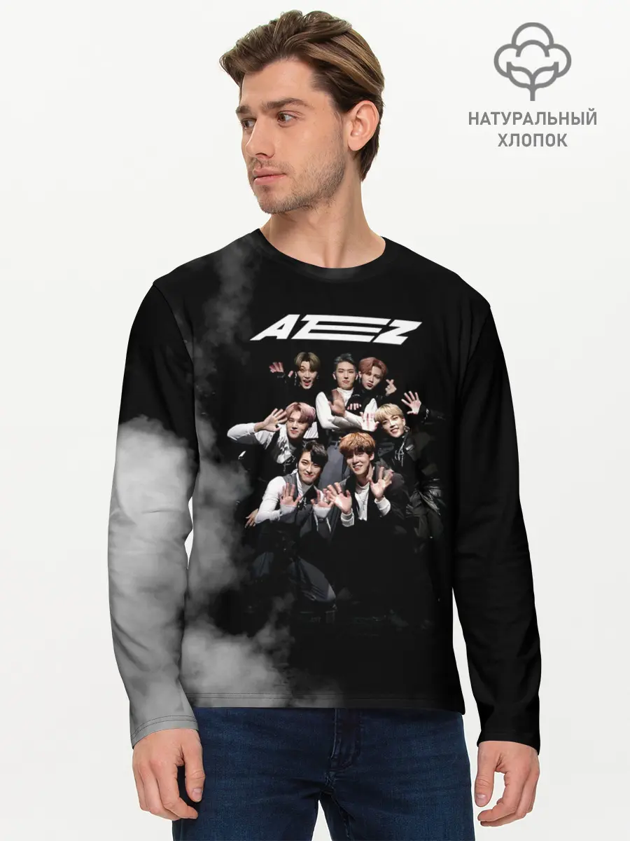 Мужской лонгслив базовый / Ateez (P007_P004ooo1962785, P004ooo1962785)