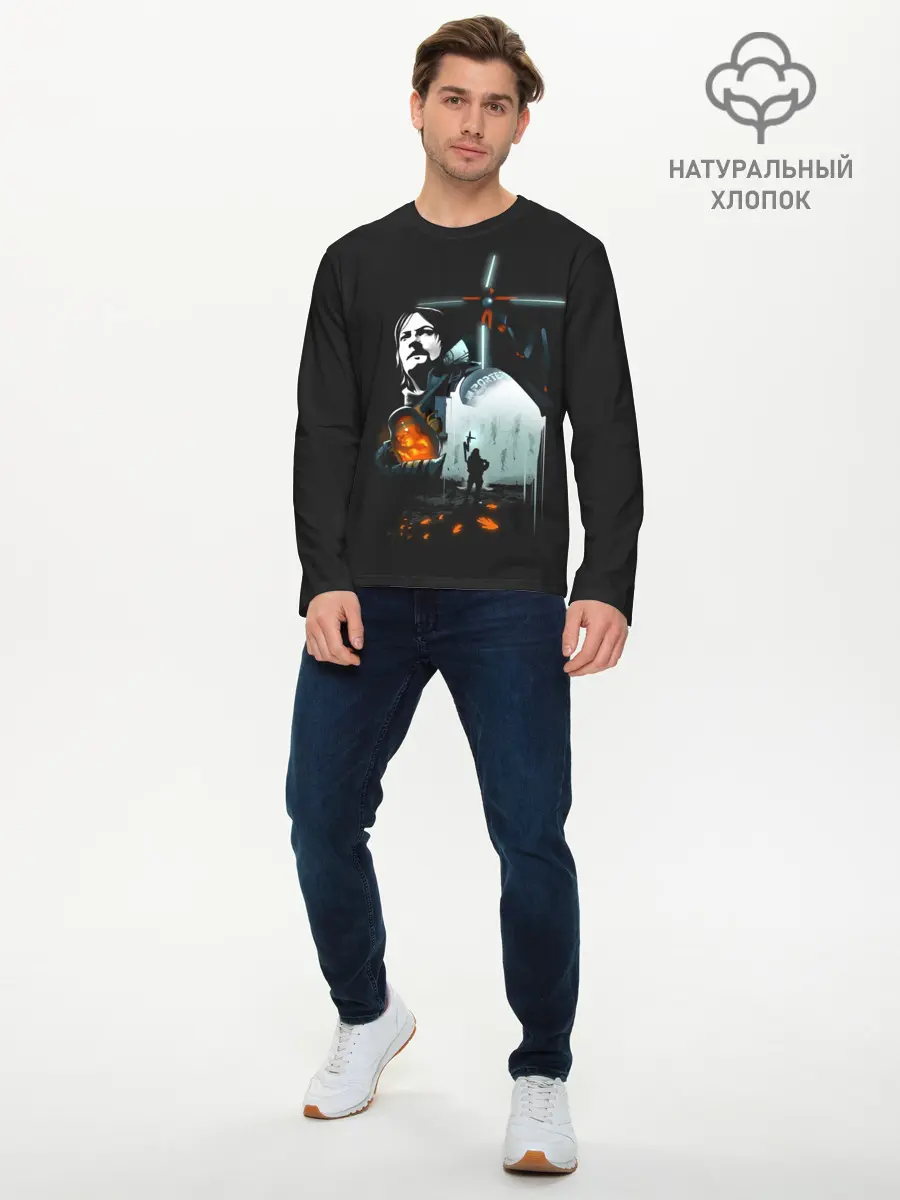 Мужской лонгслив базовый / Death Stranding (P007_P004ooo1966593, P004ooo1966593)