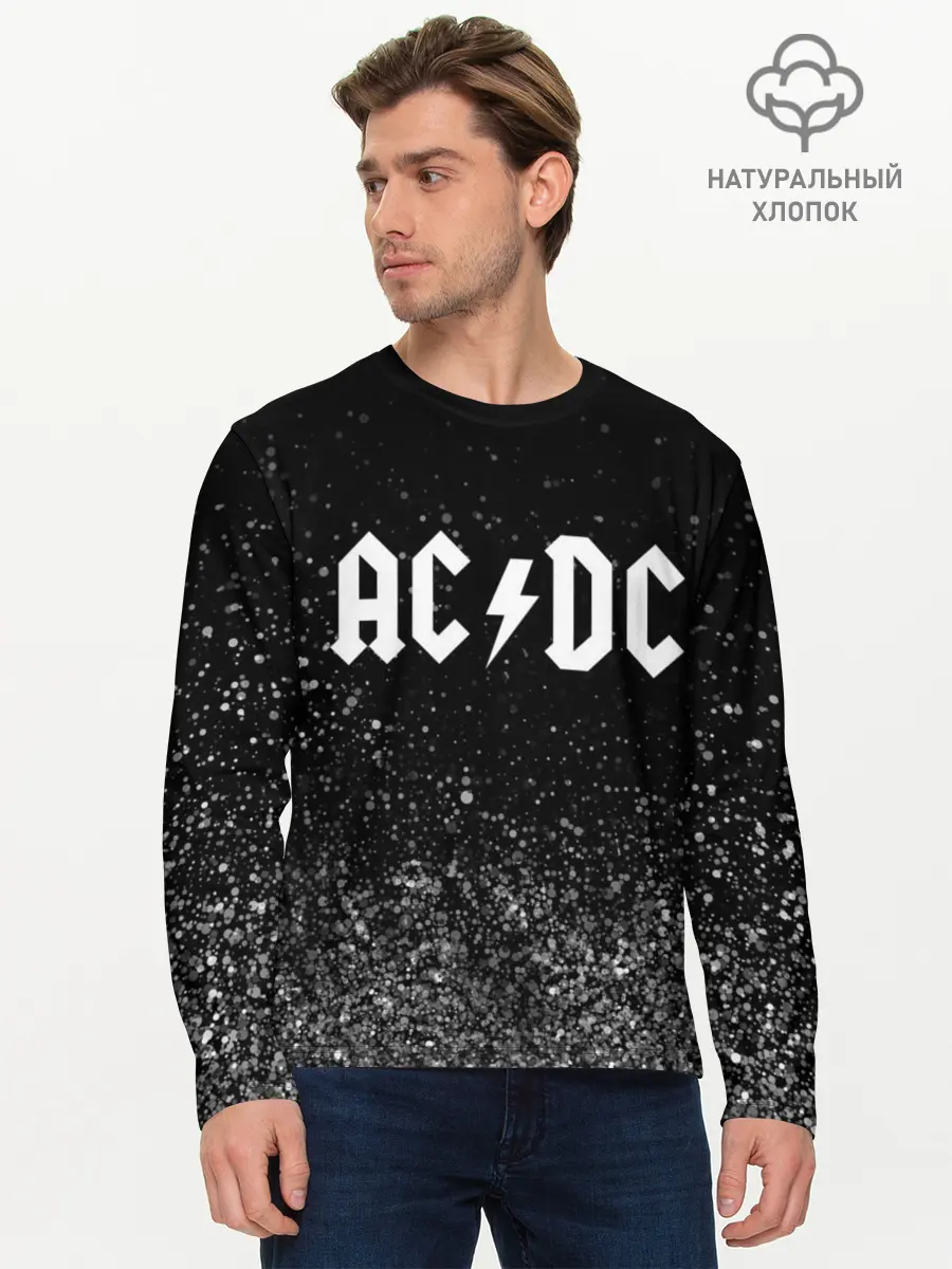 Мужской лонгслив базовый / AC/DC (P007_P004ooo1965539, P004ooo1965539)