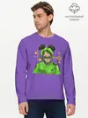 Мужской лонгслив базовый / Billie Eilish Purple (P007_P004ooo1968863, P004ooo1968863)