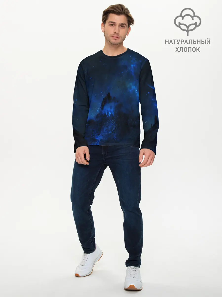 Мужской лонгслив базовый / Космос (P007_P004ooo1969731, P004ooo1969731)