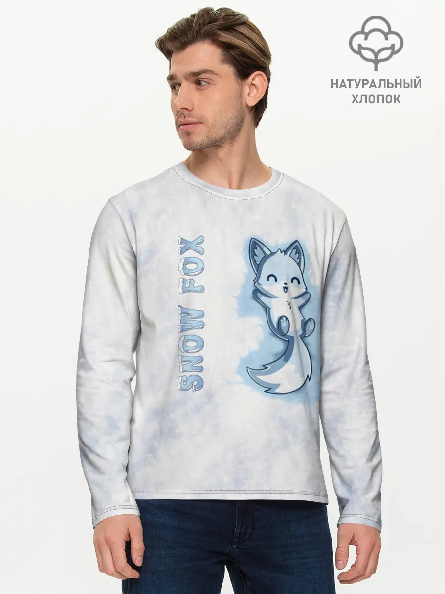 Мужской лонгслив базовый / Snow fox (P007_P004ooo1967285, P004ooo1967285)