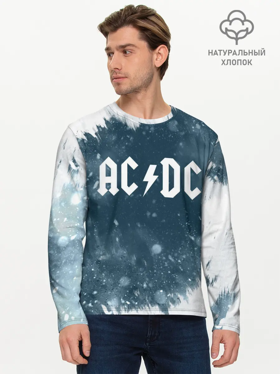 Мужской лонгслив базовый / AC/DC (P007_P004ooo1967645, P004ooo1967645)