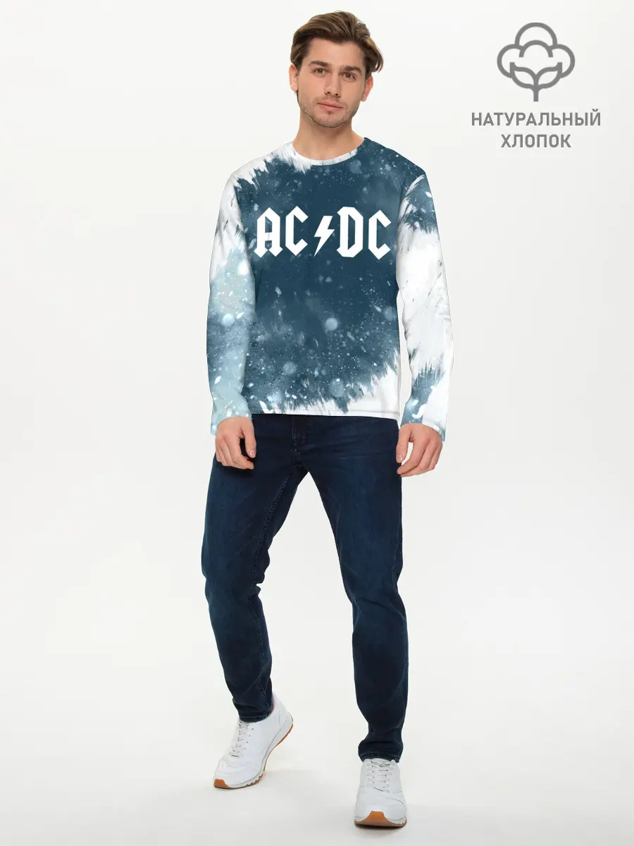 Мужской лонгслив базовый / AC/DC (P007_P004ooo1967645, P004ooo1967645)