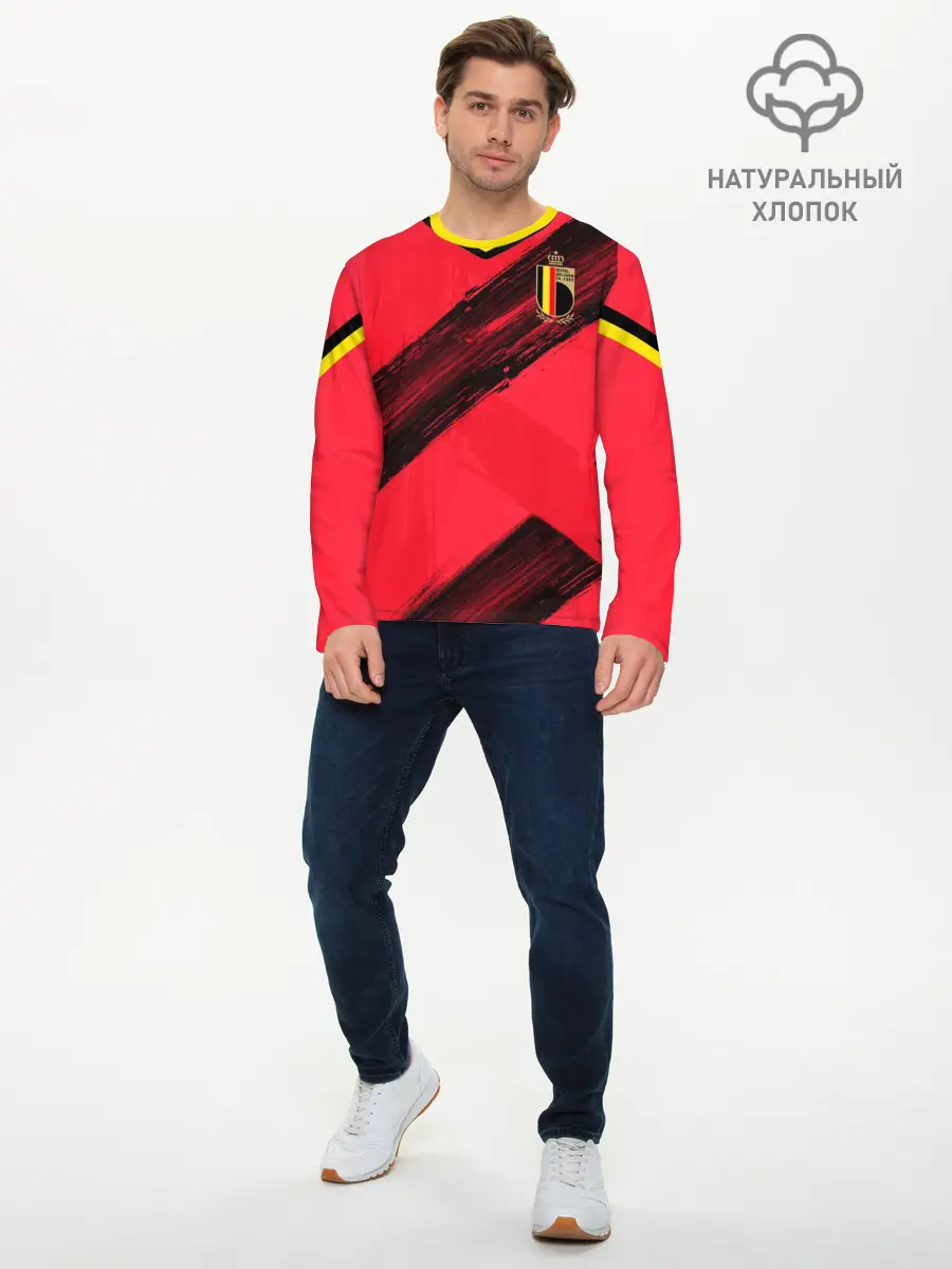 Мужской лонгслив базовый / Belgium home EURO 2020 (P007_P004ooo1971335, P004ooo1971335)