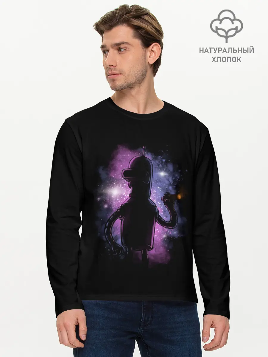 Мужской лонгслив базовый / Futurama. Bender (P007_P004ooo1971351, P004ooo1971351)
