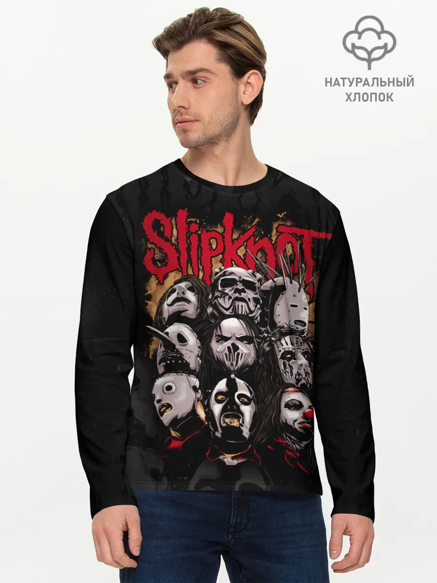 Мужской лонгслив базовый / Slipknot (P007_P004ooo1973311, P004ooo1973311)