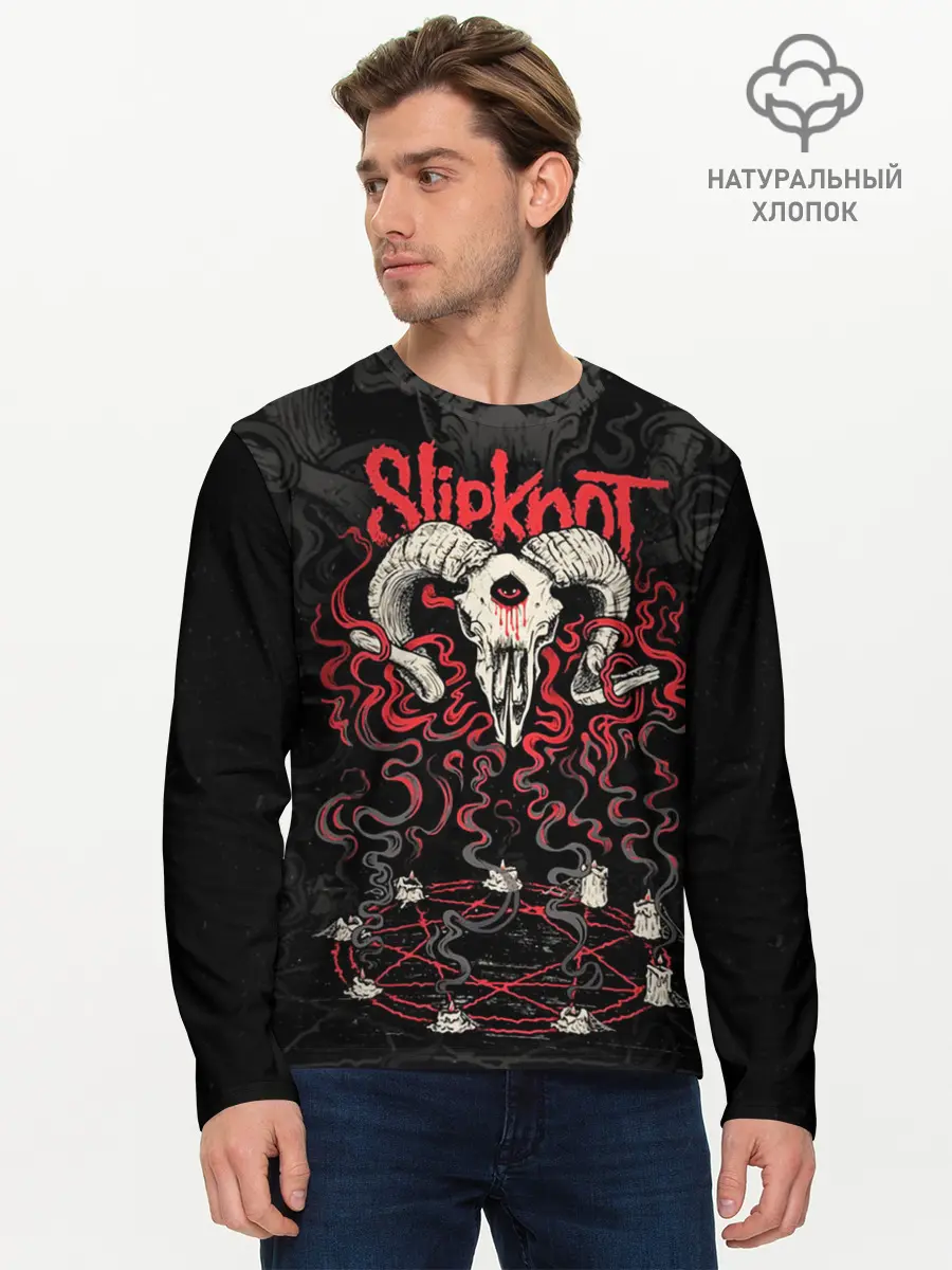 Мужской лонгслив базовый / Slipknot (P007_P004ooo1973313, P004ooo1973313)