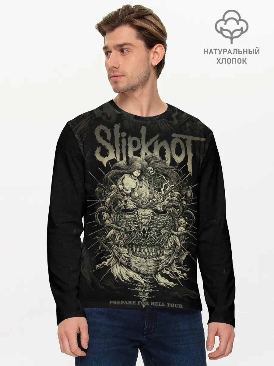 Мужской лонгслив базовый / Slipknot (P007_P004ooo1973317, P004ooo1973317)