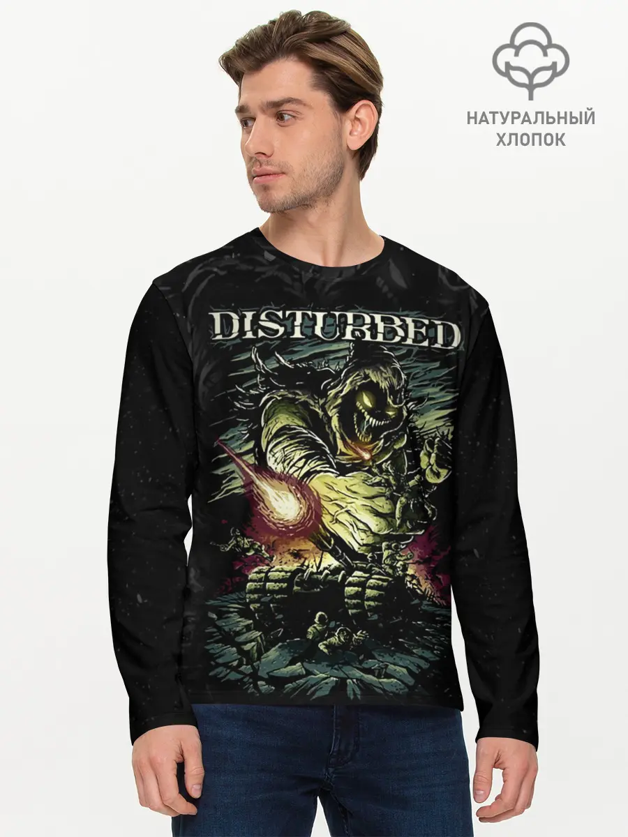 Мужской лонгслив базовый / Disturbed (P007_P004ooo1972061, P004ooo1972061)