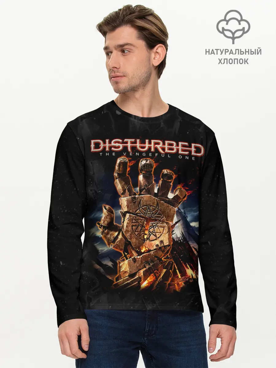 Мужской лонгслив базовый / Disturbed (P007_P004ooo1972081, P004ooo1972081)