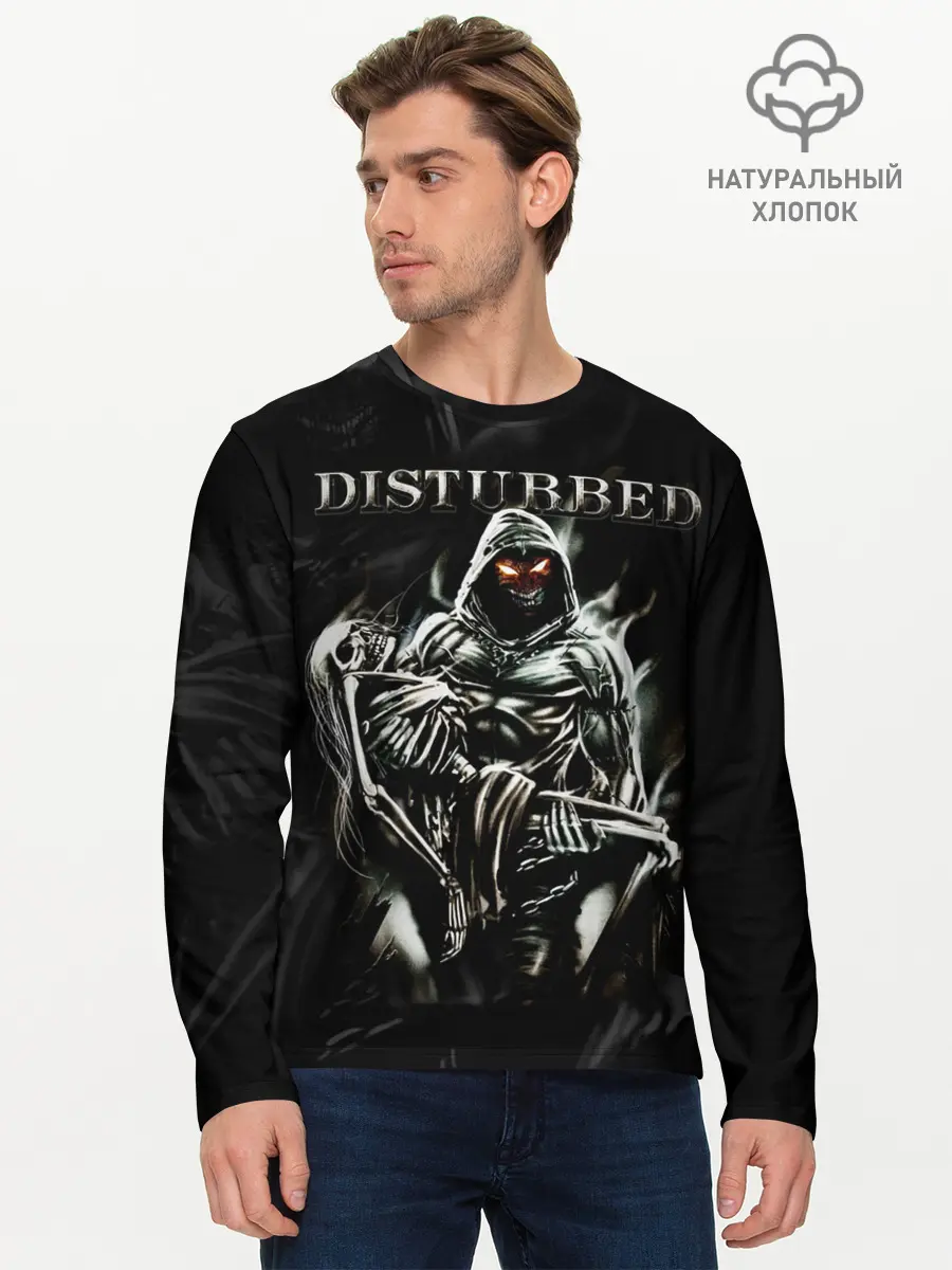 Мужской лонгслив базовый / Disturbed (P007_P004ooo1972057, P004ooo1972057)